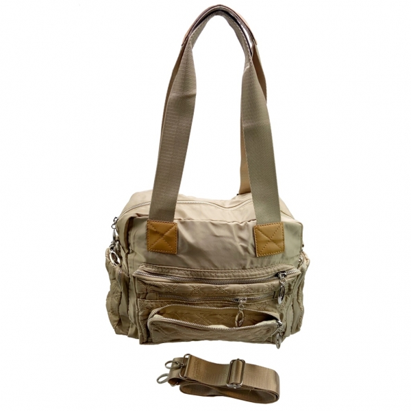 flevado Große Damen Umhängetasche Reißverschluss Freizeittasche Jugend/ Frauen beige